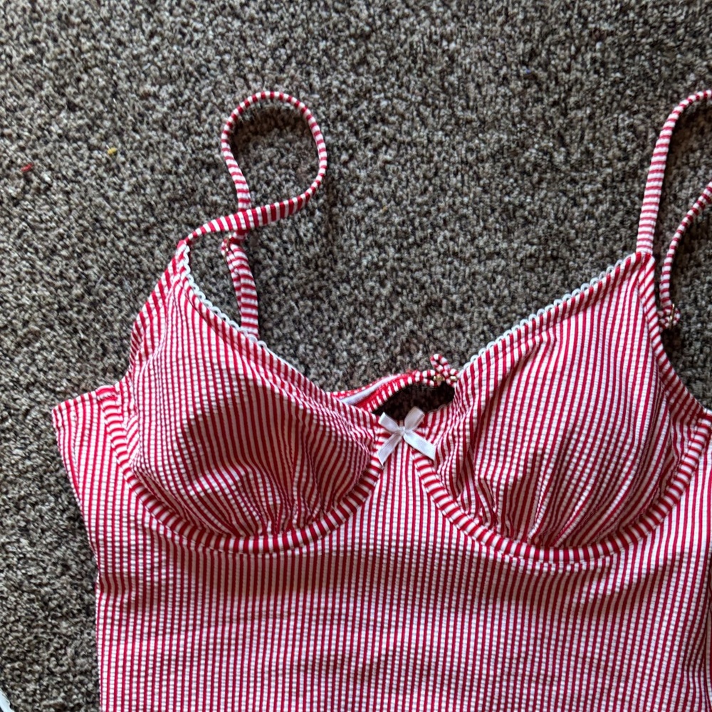 Red and White Striped Camisole